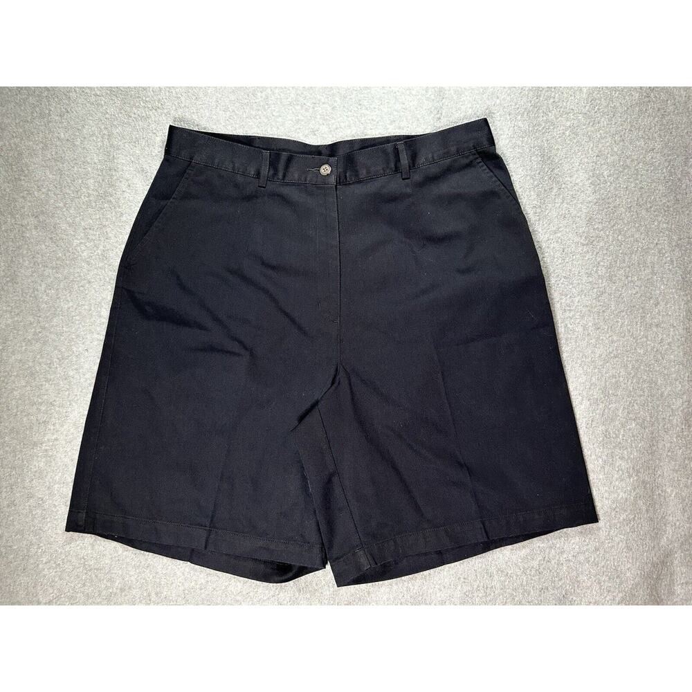 LL Bean Chino Shorts Womens Size 16 W34 Wrinkle Resistant Navy Blue Golf